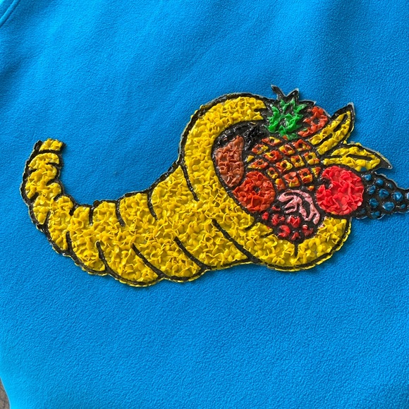 Thanksgiving Melted Plastic Plaque Vintage - Cornucopia - Picture 1 of 2